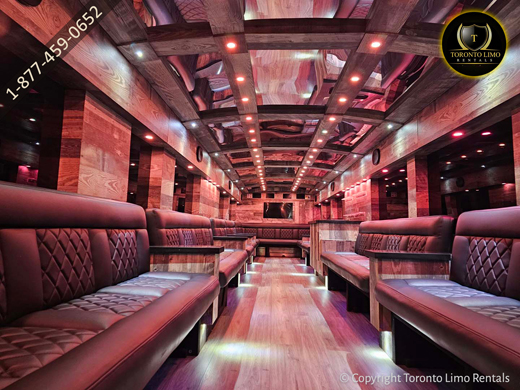 Spacious interior of our party bus rental Image 4